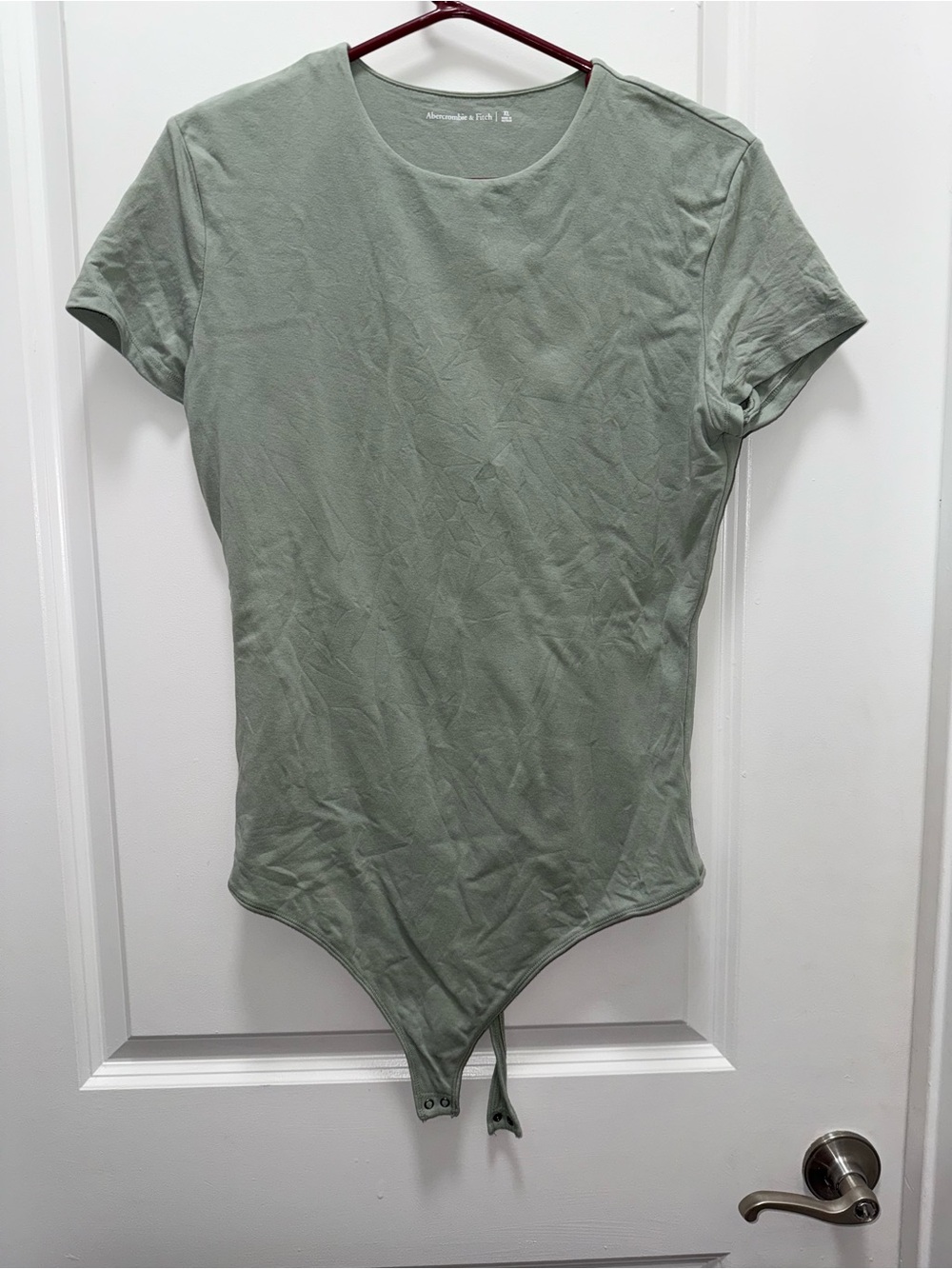 Abercrombie & Fitch Short Sleeve Crewneck Bodysuit - Sage Green - Size XL